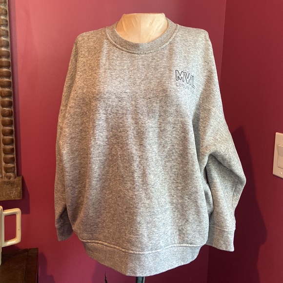 Madewell MWL Betterterry Leisure Club Gray Crewneck Sweatshirt - Picture 3 of 5